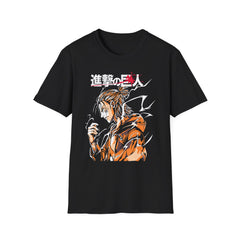 ATTACK ON TITAN ANIME  Printed T-Shirt - Softstyle Black T-Shirt