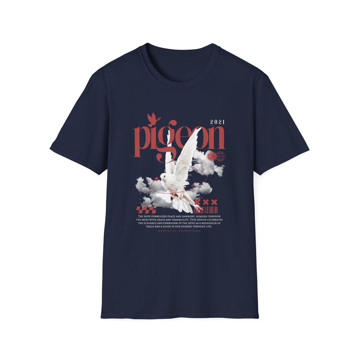 Pigeon Graphic Unisex Softstyle Girls T-Shirt - Trendy Streetwear Fashion