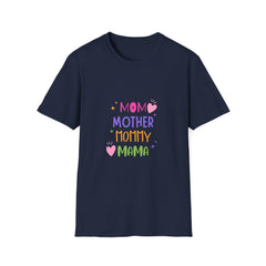 Colorful Mom Typography Unisex Softstyle Parents T-Shirt