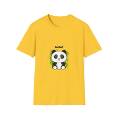 Hello Panda Unisex Softstyle Girls T-Shirt - Cute Animal Graphic Tee