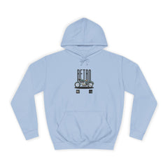 Retro Motorcycle Unisex College Hoodie - Stylish Orange Pullover for Riders