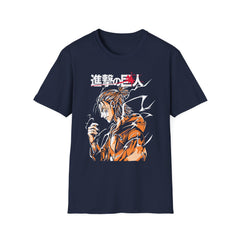 ATTACK ON TITAN ANIME  Printed T-Shirt - Softstyle Black T-Shirt