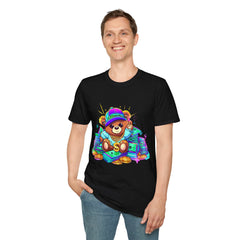 Groovy Bear Money Unisex Softstyle Teddy T-Shirt - Fun Graphic Tee for Casual Wear