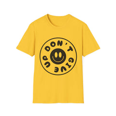Unisex Printed English quotes Softstyle T-Shirt - "Don't Give Up" Inspirational Graphic Tee