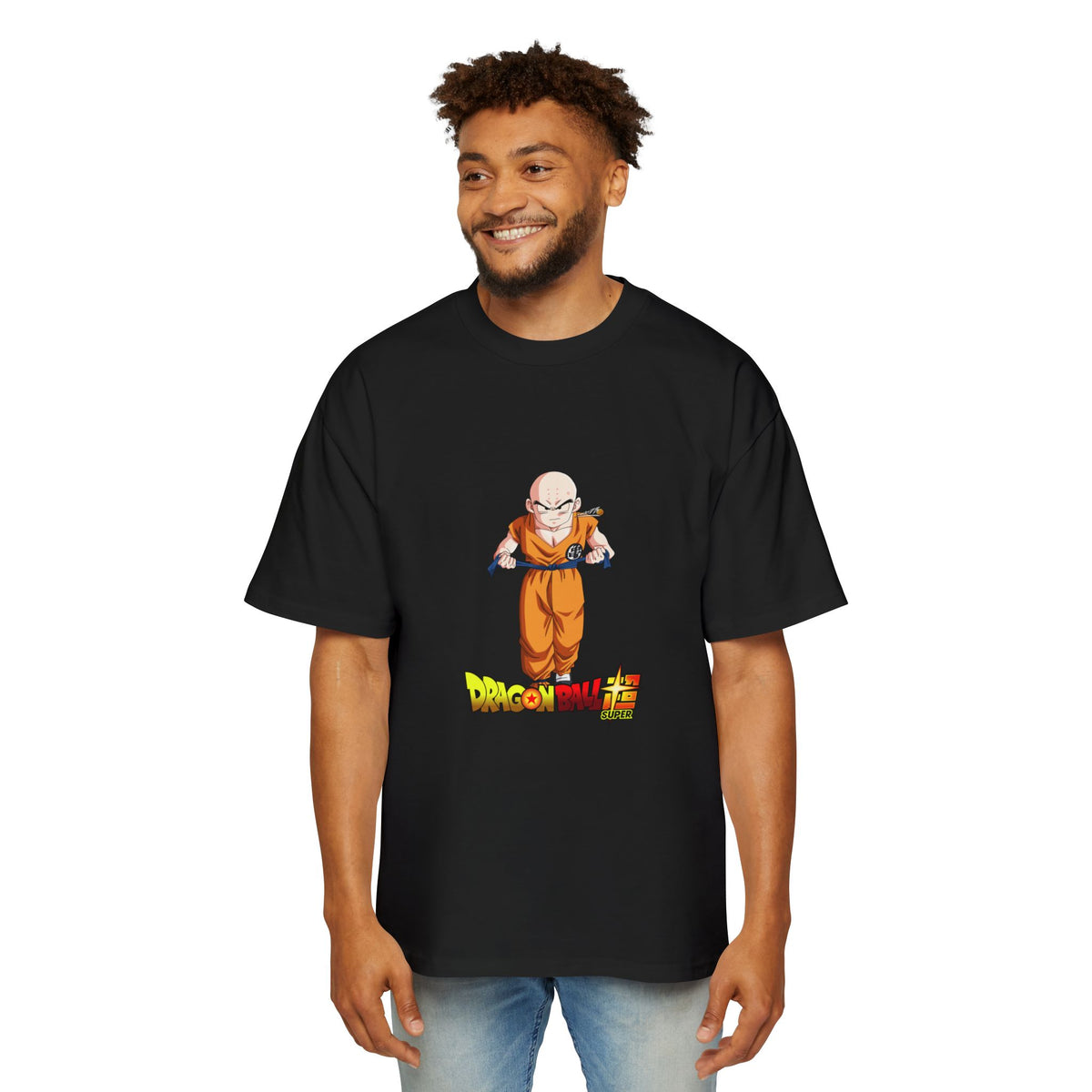 Dragon Ball Z Krillin Men's Heavy Oversized Tee - Comfortable Anime Shirt