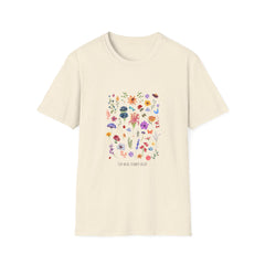 Stay Wild Floral Unisex Girls T-Shirt - Softstyle Nature Tee for Garden Lovers