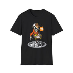 Cool Skeleton Skateboarder Graffiti Unisex Softstyle T-Shirt - Perfect for Streetwear Lovers