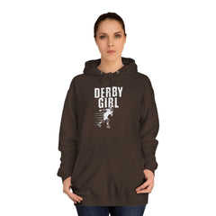 Unisex Derby Girl Hoodie | Comfortable College Pullover for Roller Derby Enthusiasts