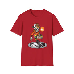 Cool Skeleton Skateboarder Graffiti Unisex Softstyle T-Shirt - Perfect for Streetwear Lovers