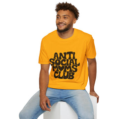 Anti Social Moms Club Printed English quotes  Unisex Softstyle T-Shirt - Trendy Casual Wear for Moms