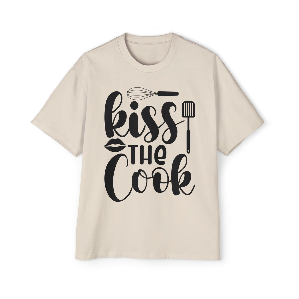 Funny Chef's Oversized Tee - 'Kiss the Cook' Shirt for Food Lovers