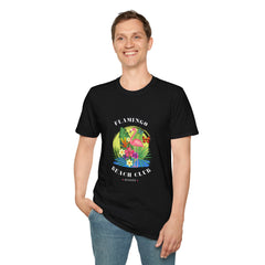 Flamingo Beach Club Unisex Softstyle Summer T-Shirt - Tropical Vibes