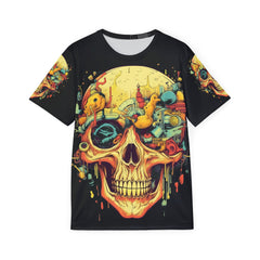 Men's Skull Graphic Sports Premium Jersey - Vibrant Athletic Wear for Halloween and Festivals