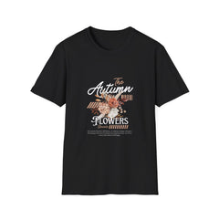 Autumn Flowers Unisex Softstyle Girls T-Shirt - Cozy Fall Apparel for Nature Lovers