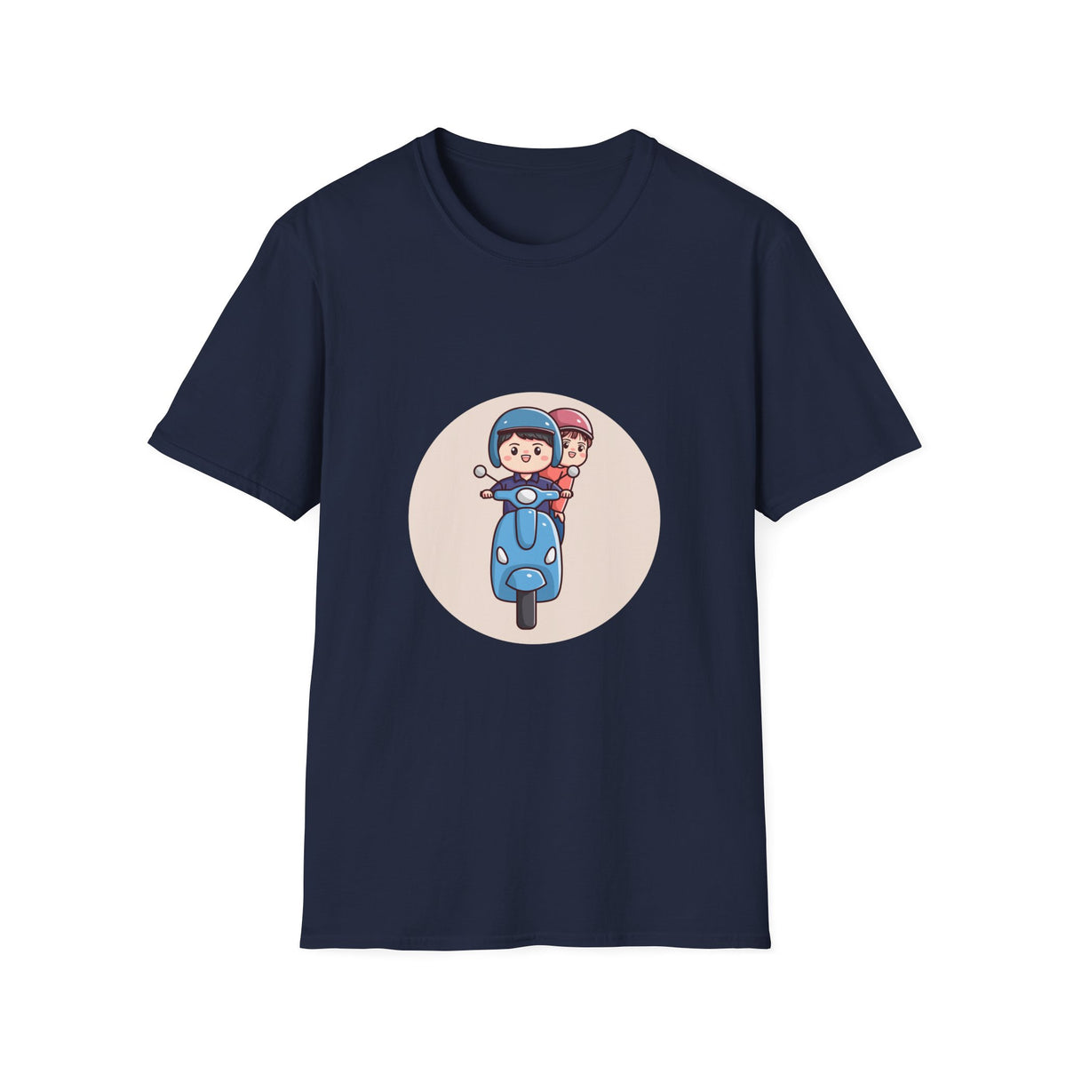 Fun Cartoon Scooter Ride Unisex Relatonship T-Shirt