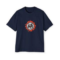 Men's Heavy Oversized Tee with Japanese Character Design DRAGON - Streetwear Style