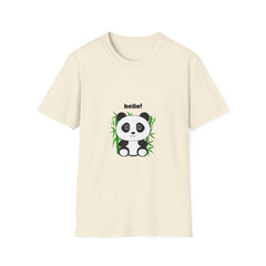 Hello Panda Unisex Softstyle Girls T-Shirt - Cute Animal Graphic Tee