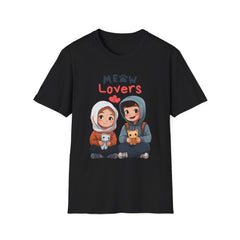 Cute Cat Lovers Unisex Relatonship T-Shirt - 'Meow Lovers' Design