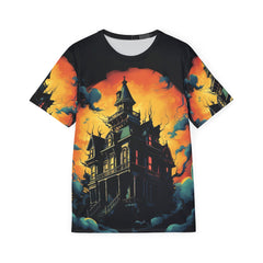 Halloween Haunted House Sports Premium Jersey - Spooky Graphic Tee for Men
