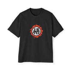 Men's Heavy Oversized Tee with Japanese Character Design DRAGON - Streetwear Style