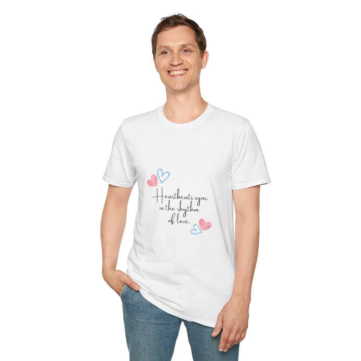 Heartbeats Sync Love Girls T-Shirt | Unisex Softstyle Tee for Romantic Occasions