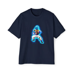 Anime-Inspired Oversized DRAGON  Tee for Men - Super Saiyan Battle Design