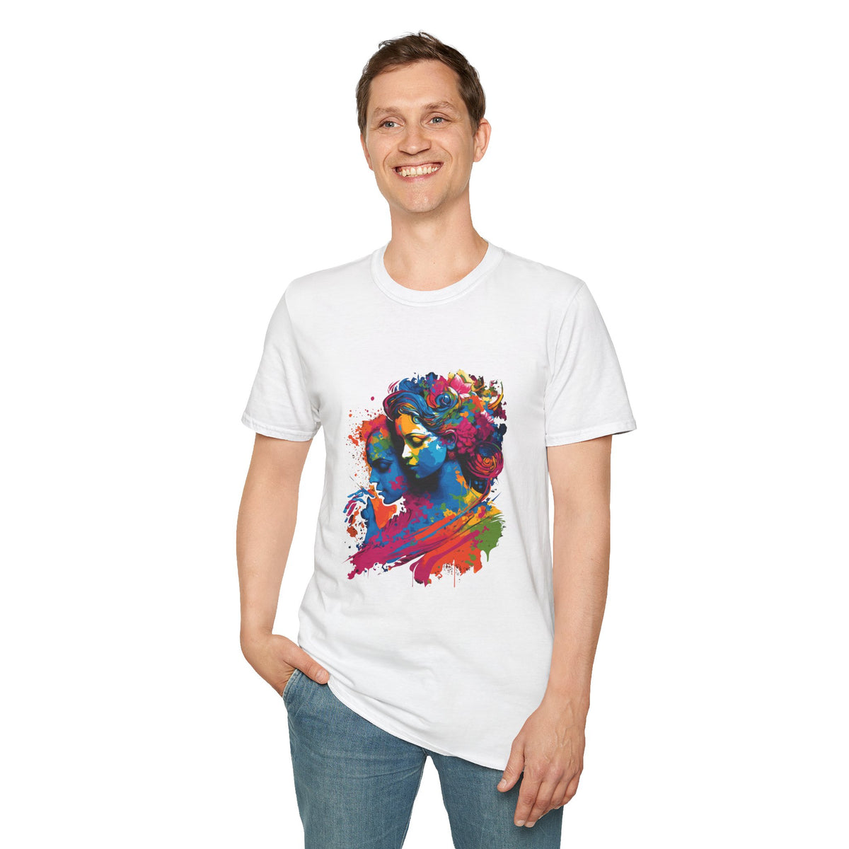 Devotional  Printed T-Shirt with Colorful Woman Design
