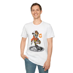 Cool Skeleton Skateboarder Graffiti Unisex Softstyle T-Shirt - Perfect for Streetwear Lovers