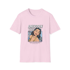 Vintage American Style Tee - Unisex Softstyle Girls T-Shirt with Retro Design