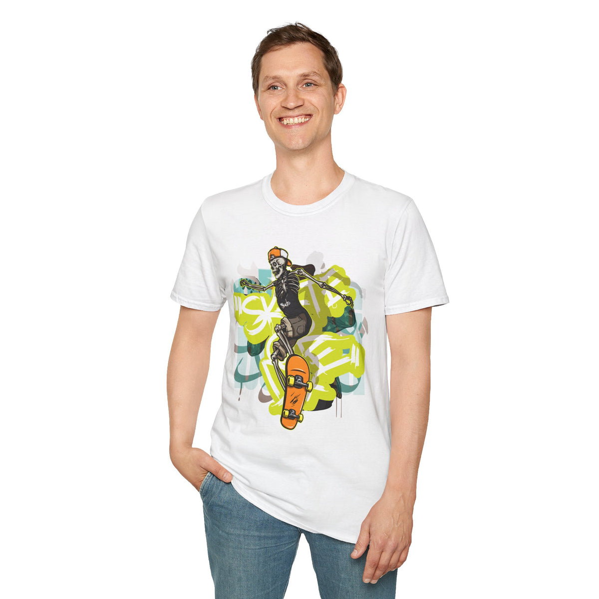 Yo! Graffiti Graphic Unisex Softstyle T-Shirt for Trendy Streetwear Enthusiasts