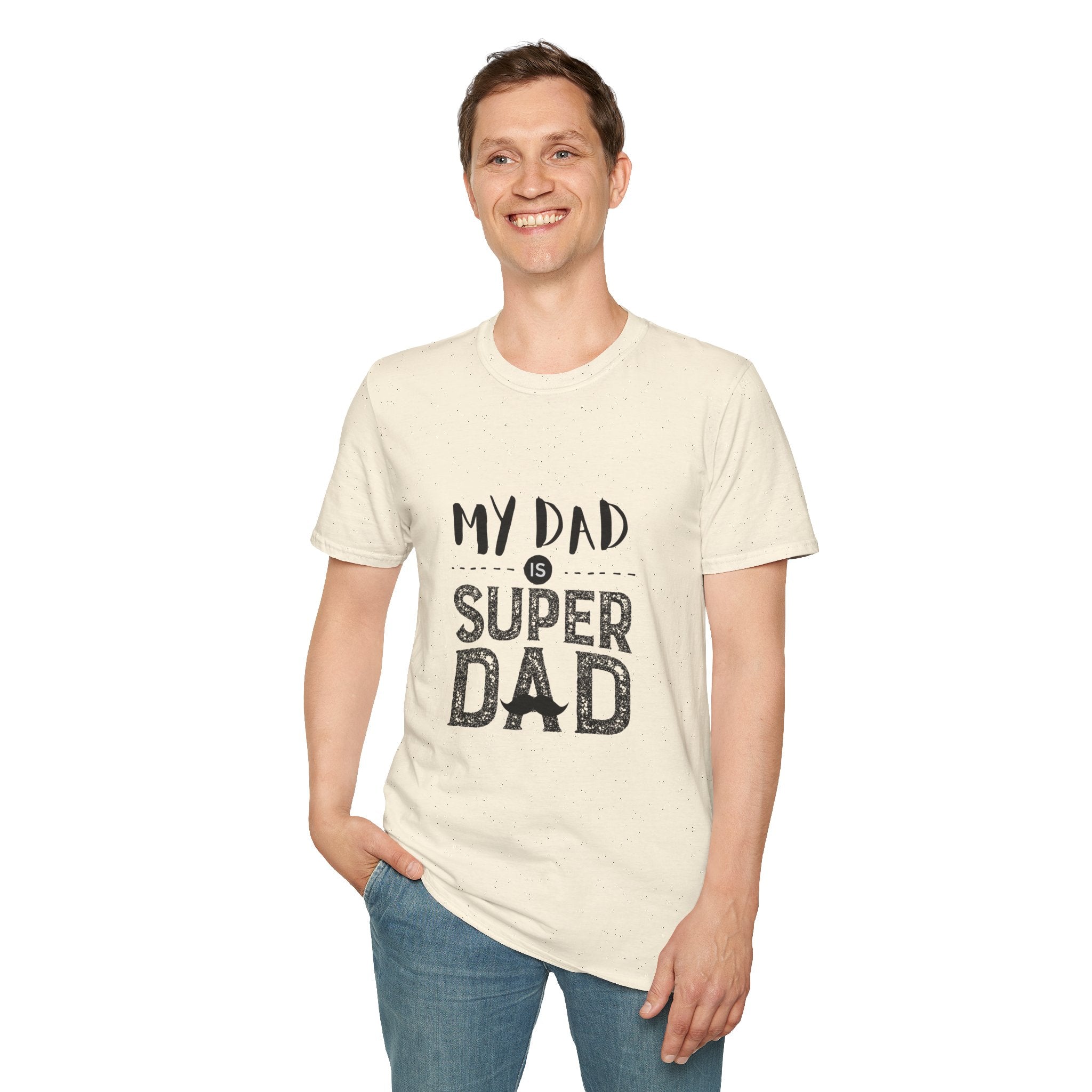 My Dad is Super Dad Parents T-Shirt | Unisex Softstyle Tee for Father's Day