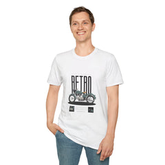 Retro Motorcycle Unisex Softstyle Girls T-Shirt – Vintage Racing Tee for Bike Lovers