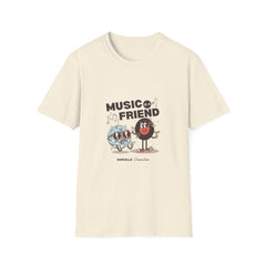 Music & Friend Unisex Softstyle Girls T-Shirt – Fun Graphic Tee for Music Lovers