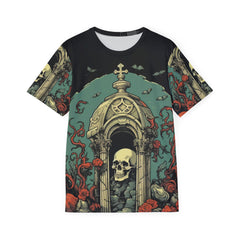 Men's Sports Premium Jersey - Gothic Skull Design for Fearless Athletes