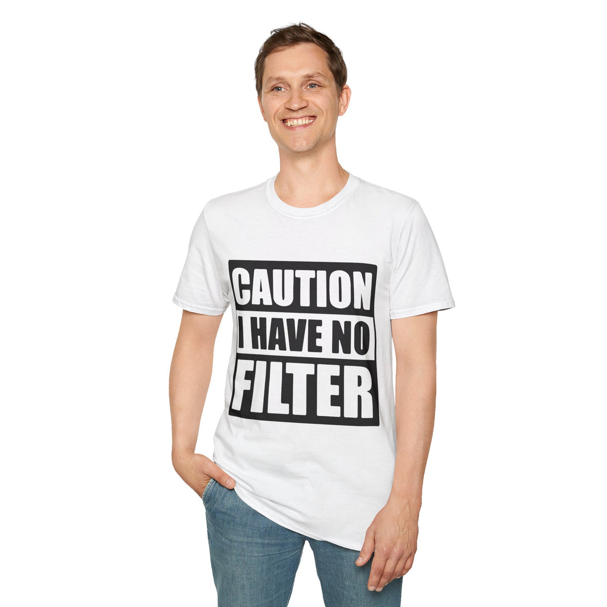Funny Printed English quotes Unisex T-Shirt - Caution I Have No Filter
