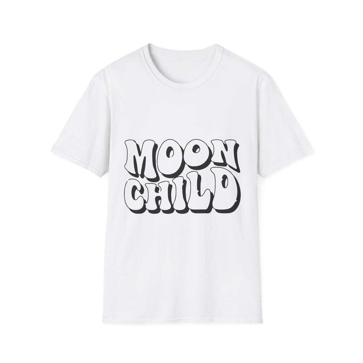 Moon Child Printed English quotes Unisex Softstyle T-Shirt - Dreamy and Chill Vibes