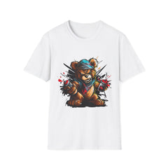 Edgy Graphic Teddy Bear T-Shirt - Unisex Softstyle Tee