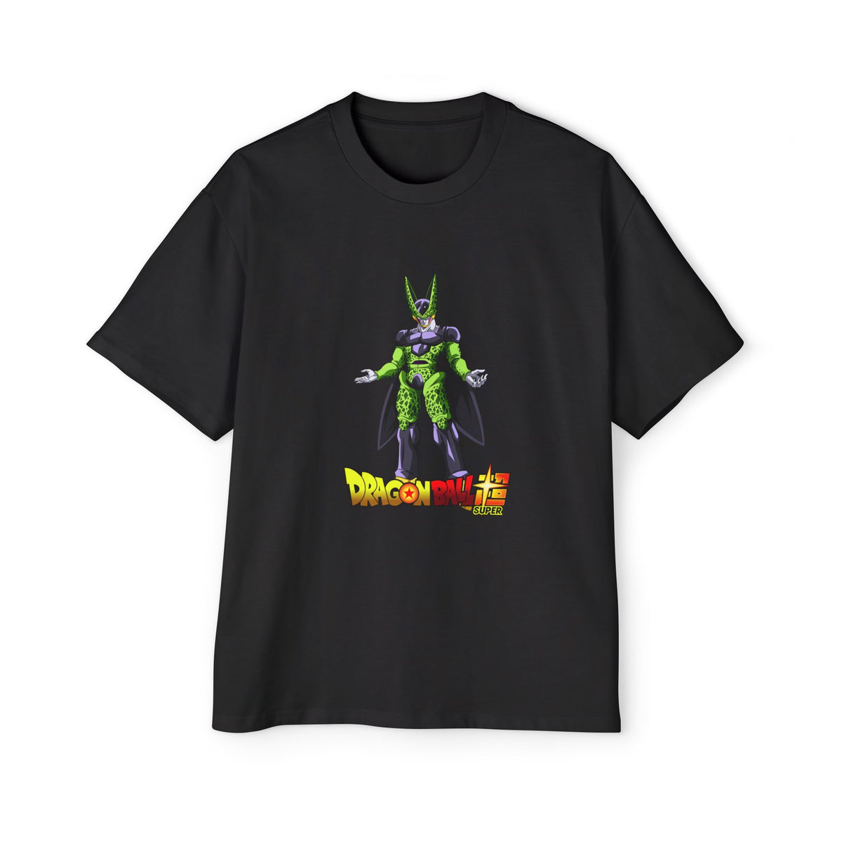 Dragon Ball Z Men's Heavy Oversized Tee - Cell Graphic Tee for Anime Fans