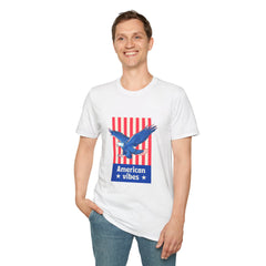 American Vibes Unisex Softstyle Girls T-Shirt – Patriotic Eagle Design