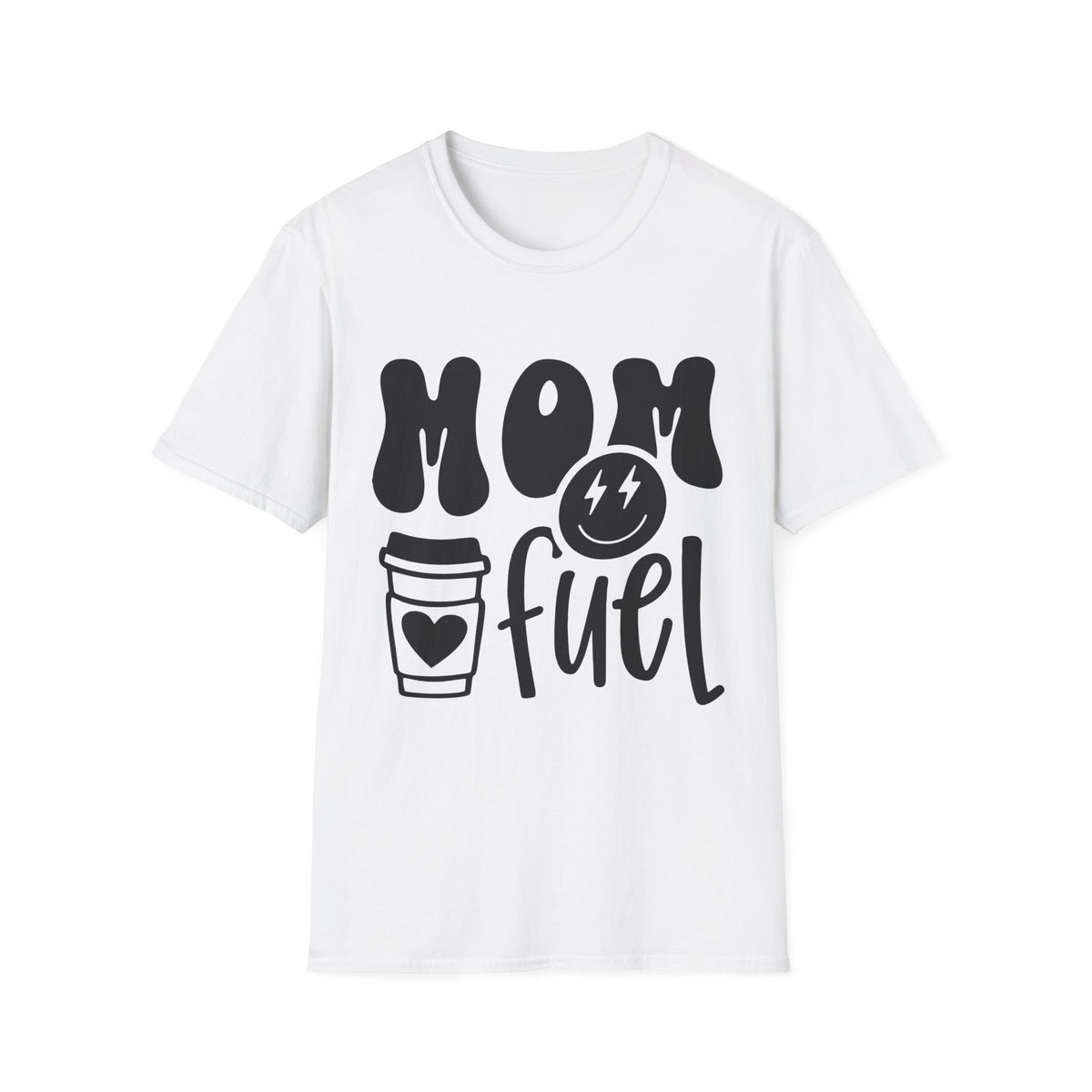 Mom Fuel Printed English quotes Unisex T-Shirt - Softstyle Coffee Lover Tee for Mothers