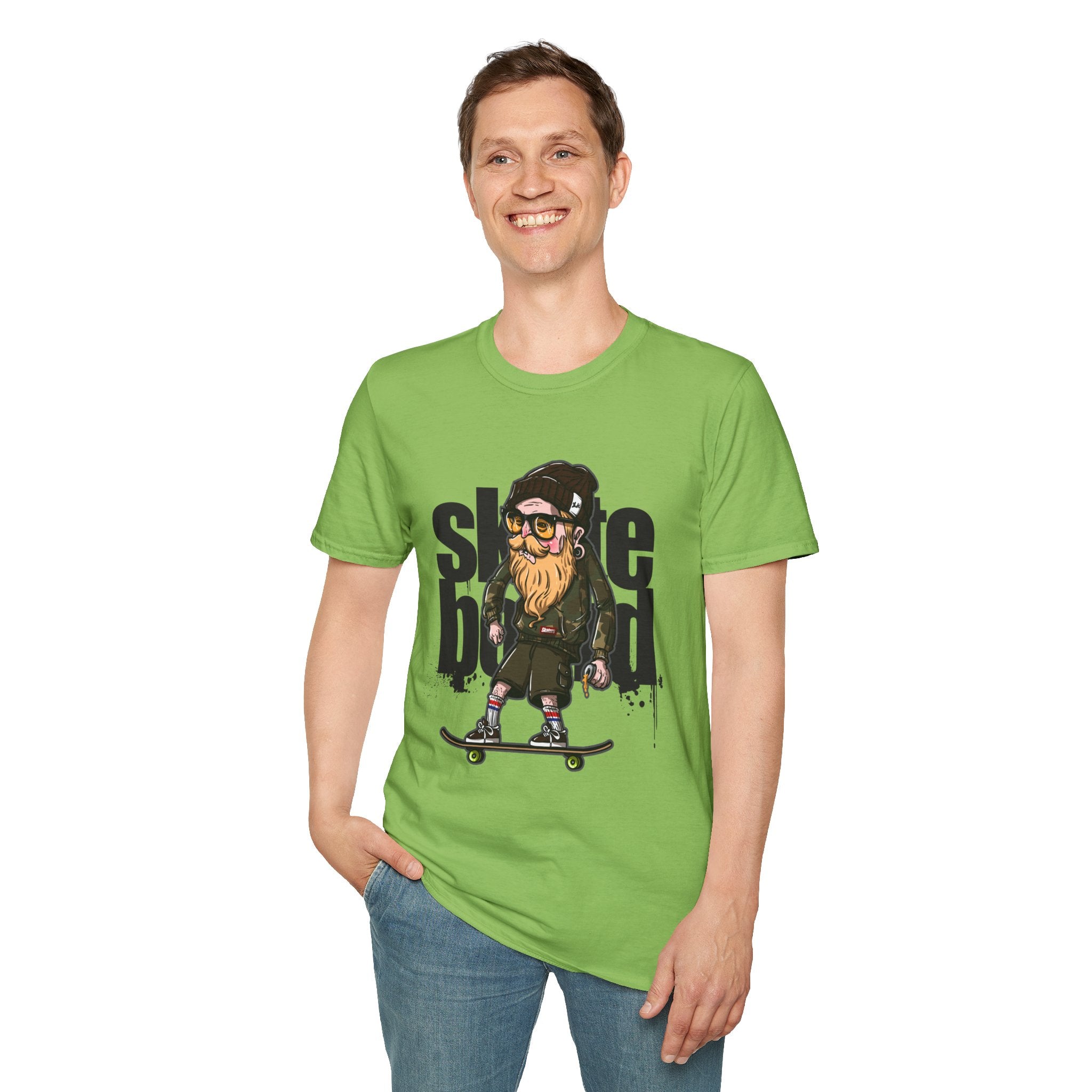 Skateboarder Graffiti Graphic Unisex Softstyle T-Shirt - Perfect for Skate Lovers