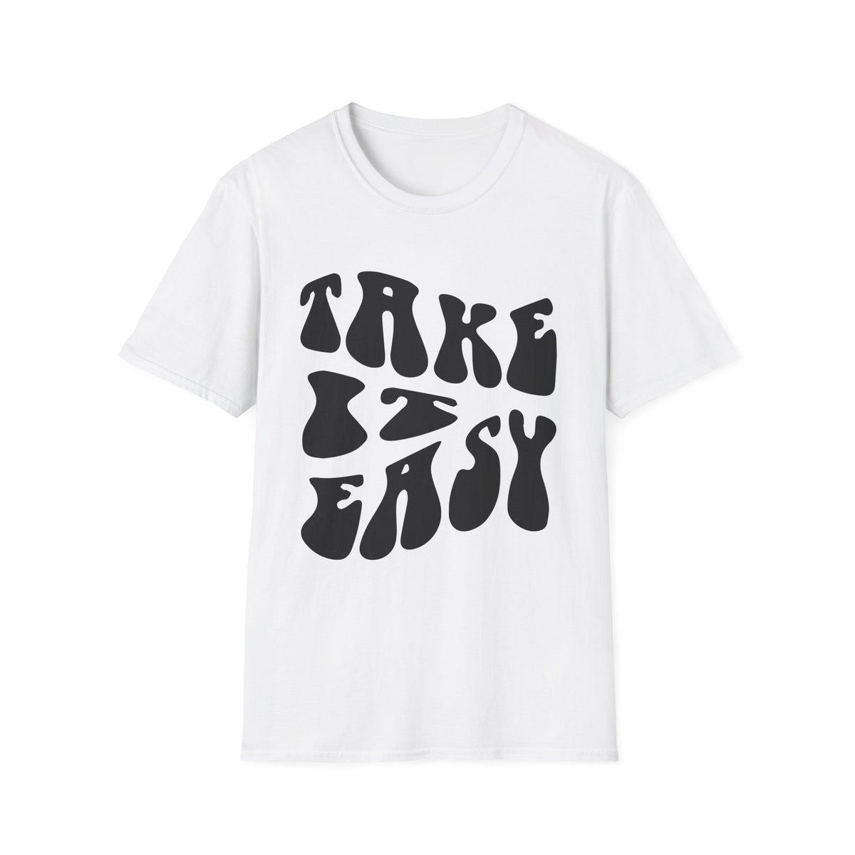 Retro 'Take It Easy' Printed English quotes Unisex Softstyle T-Shirt | Chill Vibe Apparel