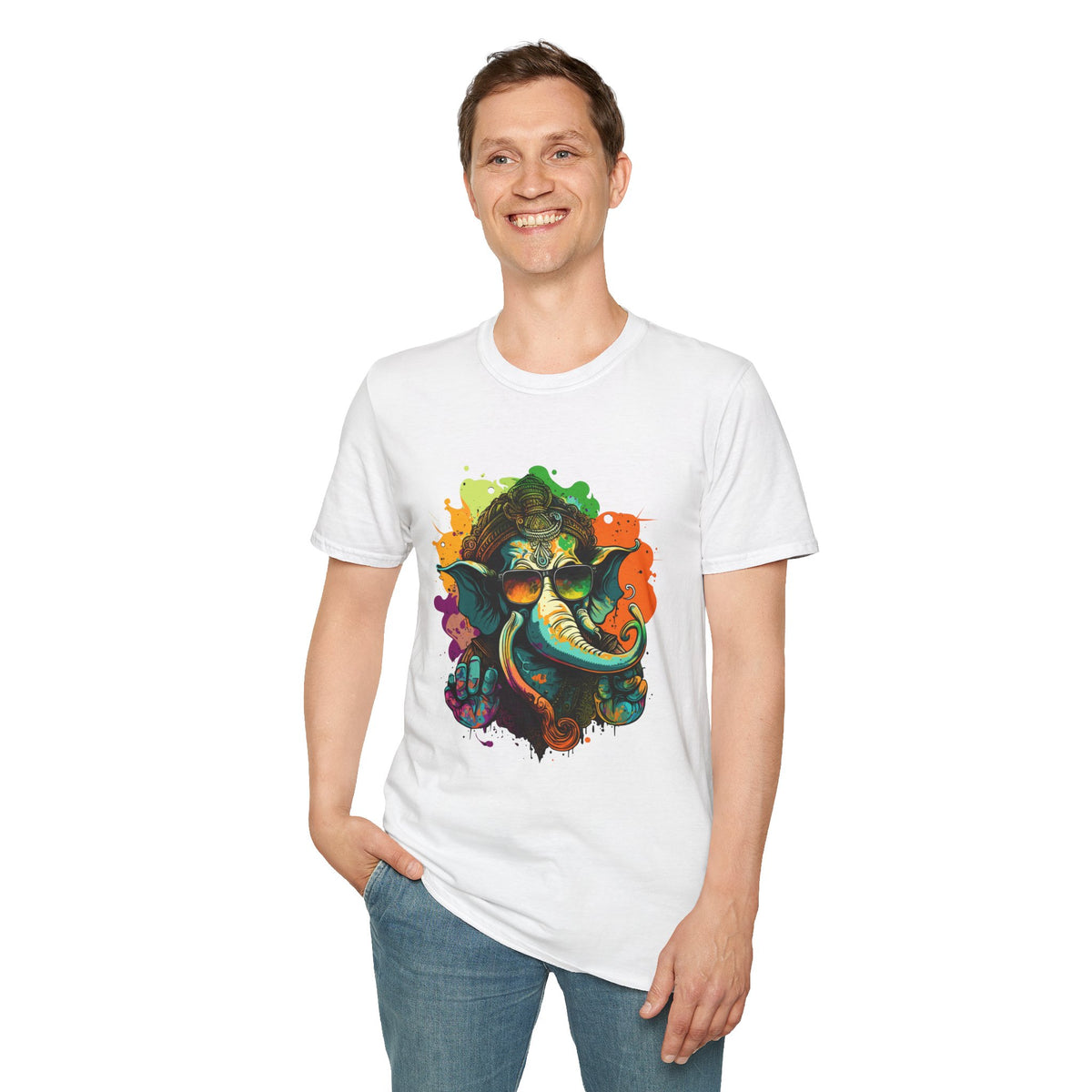 Devotional  Printed T-Shirt - Colorful Art Tee for Spiritual Vibes