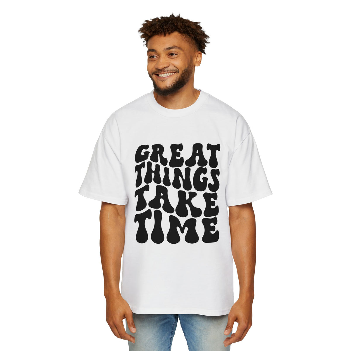 Great Things Take Time Oversized Tee for Men