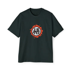 Men's Heavy Oversized Tee with Japanese Character Design DRAGON - Streetwear Style