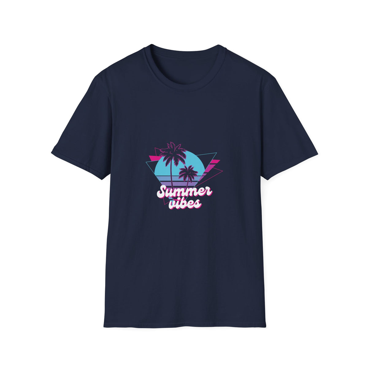 Summer Vibes Unisex Softstyle T-Shirt - Retro Tropical Palms Design