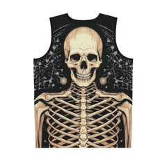 Skull Print Basketball Jersey - Edgy Sports Wear for Halloween & Daily Wear