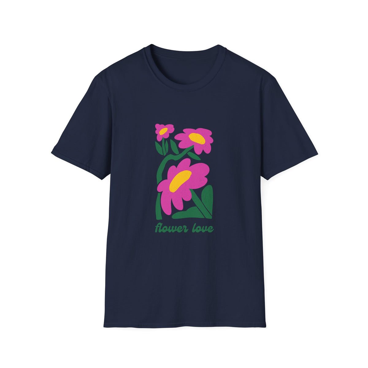Flower Love Unisex Softstyle Girls T-Shirt - Vibrant Floral Design for Nature Lovers