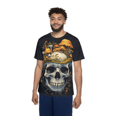 Skull Mushroom Men's Sports Premium Jersey - Unique Graphic Tee for Casual, Sporty Style