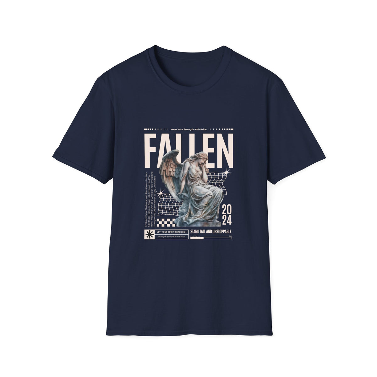 Fallen Angel Graphic Girls T-Shirt - Stand Tall and Acceptable - Unisex Softstyle Tee for Art Lovers & Trendsetters